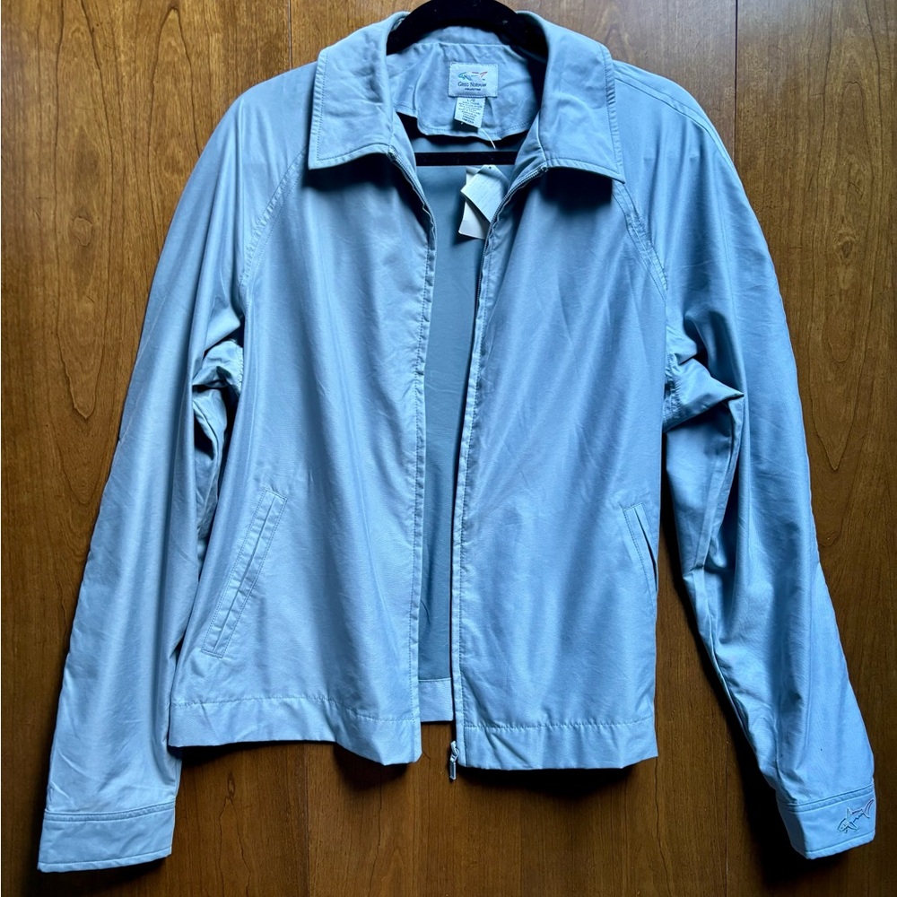 Greg Norman Collection Women's Sky Blue Utility Jacket Sz L